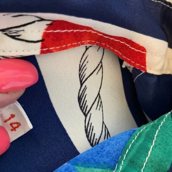 ALIA vintage floral nautical summer button up - Picture 4 of 6